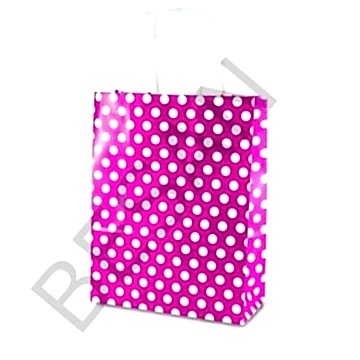 KAĞIT POŞET ÇANTA  PUANTİYELİ 18*8*24 CM -   25 ADET/PAKET