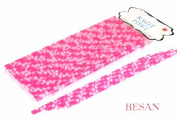 KAĞIT PİPET 20 CM - Ø6MM. FUŞYA ÇİÇEK DESEN 24 ADET