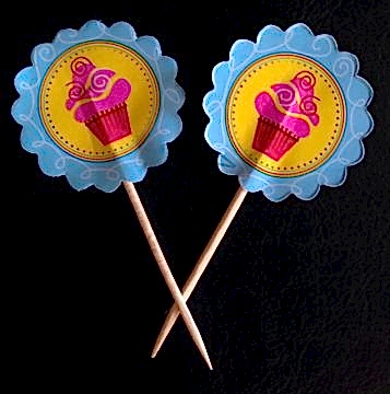 MAVİ CUPCAKE DEKORATİF KÜRDAN - 10 ADET