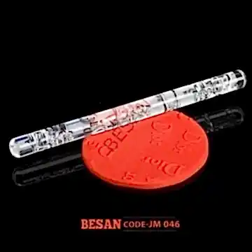 AKRİLİK DESENLİ MERDANE 16CM UZUNLUK - 12MM ÇAP