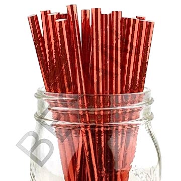 KAĞIT PİPET 20 CM - Ø6MM. PARLAK KIRMIZI / 24 ADET