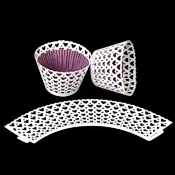 CUPCAKE KENAR DANTELİ - SIK KALP BEYAZ - 10 ADET