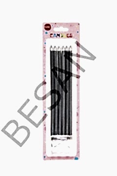 METALİK GÜMÜŞ RENK UZUN MUM 6 ADET 18cm.
