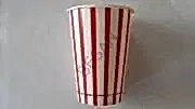 KARTON BARDAK 9oz KIRMIZI-BEYAZ ÇİZGİ  DESEN  100 ADET